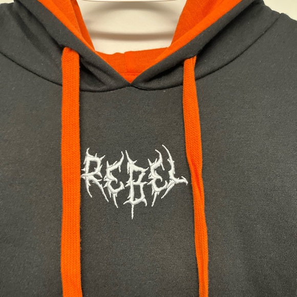 Rebel vengeance orange and black hoodie. - Picture 3 of 4
